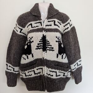Vintage Kanata Kowichan Wool Knit Jacket Small
